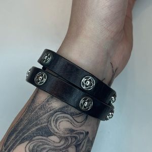 Stella & Dot Leather Wrap Bracelet EUC